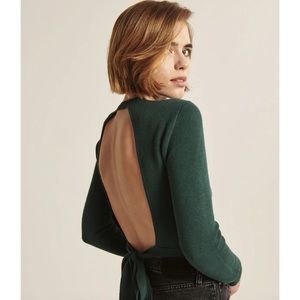 Green Abercrombie Open Back Sweater